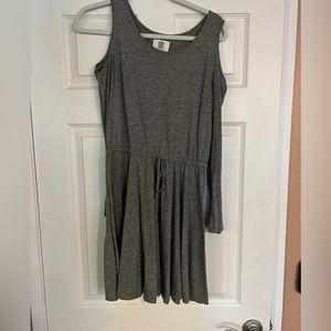 Anthropologie lounge dress with shoulder cut outs long sleeve grey XS dress
